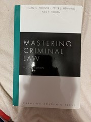 Mastering Criminal Law Second Edition Paperback, Carolina Academic Press