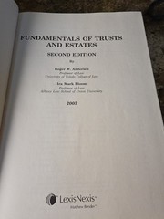 FUNDAMENTALS OF TRUSTS AND ESTATES [REVISED SECOND By Andersen & Bloom