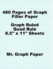 480 PAGES OF GRAPH FILLER PAPER, GRAPH RULED, QUAD RULE, **BRAND NEW**