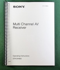 Sony STR-DH800 Instruction Manual: 124 Pages & Protective Covers!