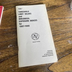 ACGIH Booklet Lot 10x Threshold Limit Values TLV BEIs 1982-1994 Vintage