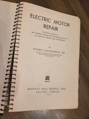 Electric Motor Repair Robert Rosenberg Double Book Spiral Bound 1946