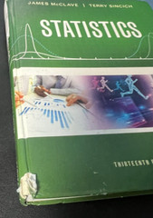 Statistics by Terry Sincich and James McClave (2016, Hardcover) Used