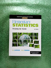 Elementary Statistics: Picturing the World by Larson, Ron; Farber, Betsy