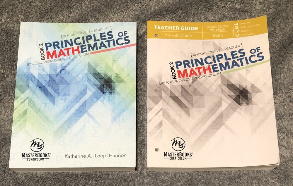 Master Books Principles of Mathematics Book 2 Hannon 7th-8th Grade Bundle *READ*