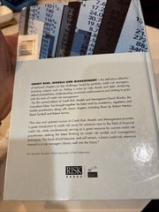 CREDIT RISK: MODELS AND MANAGEMENT, SECOND EDITION By David Shimko – HC 2004