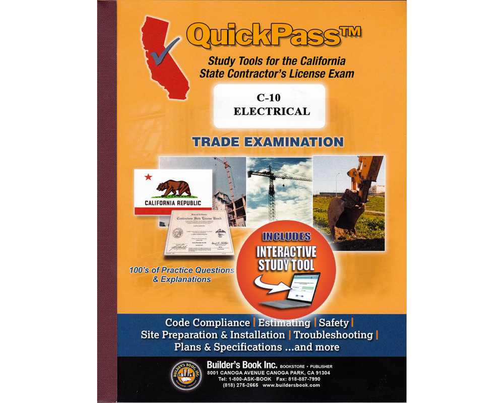 Electrical License Examination (C-10) – QuickPass Study Tool Book & Software