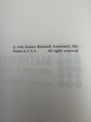 Mathematics Structure & Skills First Book Textbook (2968) Denholm & Blank VTG