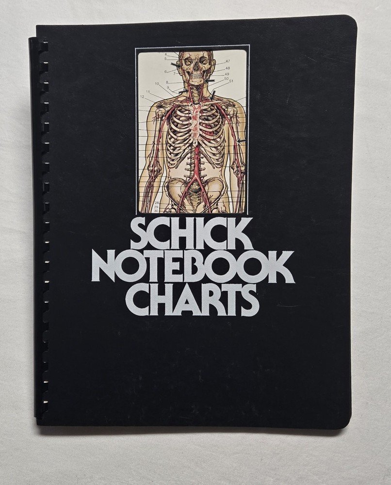Schick Notebook Charts Human Anatomy Softcover Spiral Bound Book (1987)