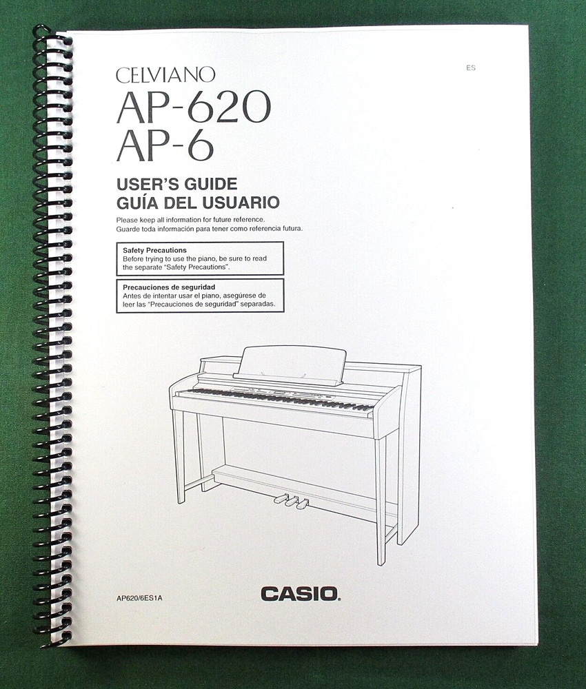 Casio Celviano AP-6 Instruction Manual: 79 Pages Coil Bound & Clear Covers!