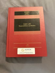 Tort Law: Responsibilities Redress 5th Edition (Clean, NO HIGHLIGHTS)