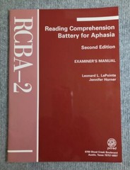 Reading Compreh Battery Aphasia-2 Adults/TBI/Neurogenic Disorders MANUAL ONLY