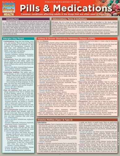 Pills & Medication QuickStudy – Pamphlet, by Karen Golebowski – Very Good