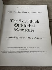 The Lost Book of Herbal Remedies-Plant Medicine-N. Apelian-2019-VERY GOOD Cond