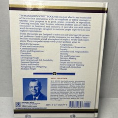 “Managers Script Book: Over 160…Scripts…” Weiss 1990 *Leadership *HARDCOVER