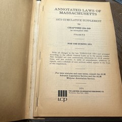 Annotated Laws Of Massachusetts Volume 8-A Chapters 234-249