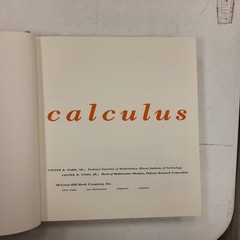 1963 Calculus Textbook Lester R Ford Sr Jr McGraw-Hill Hardcover