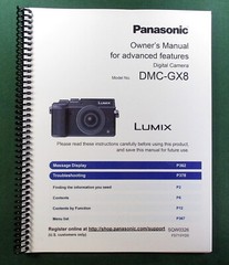 Panasonic Lumix DMC-GX8 Advanced Instruction Manual: 403 Pages & Clear Covers!