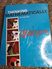 Pearson Thinking Mathematically 6th Edition Blitzer  Hard Cover NEW SEALED