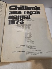 Chilton’s Auto Repair Manual 1973 Book American Cars 1966 to 1973 Automotive