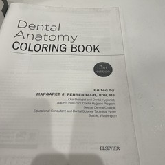 Dental Anatomy Coloring Book Margaret J. Fehrenbach 2018 Trade Paperback GREAT