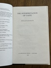QUIGLEY, DECLAN The interpretation of caste / Declan Quigley 1993 Hardcover