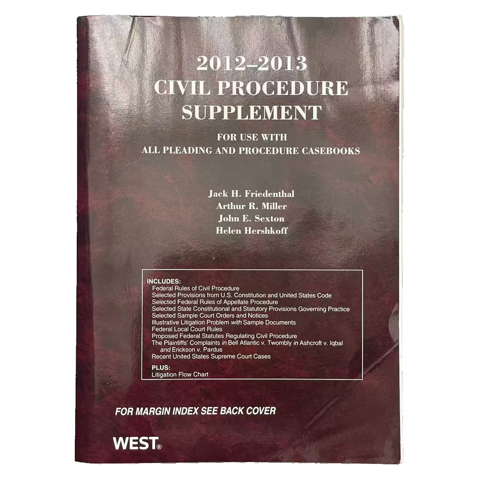 American Casebook Ser Procedure Supplement Use with All Pleading and Procedure
