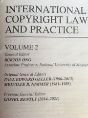 2023 International Copyright Law and Practice SET 2 LEXISNEXIS 9780820513997 ONG