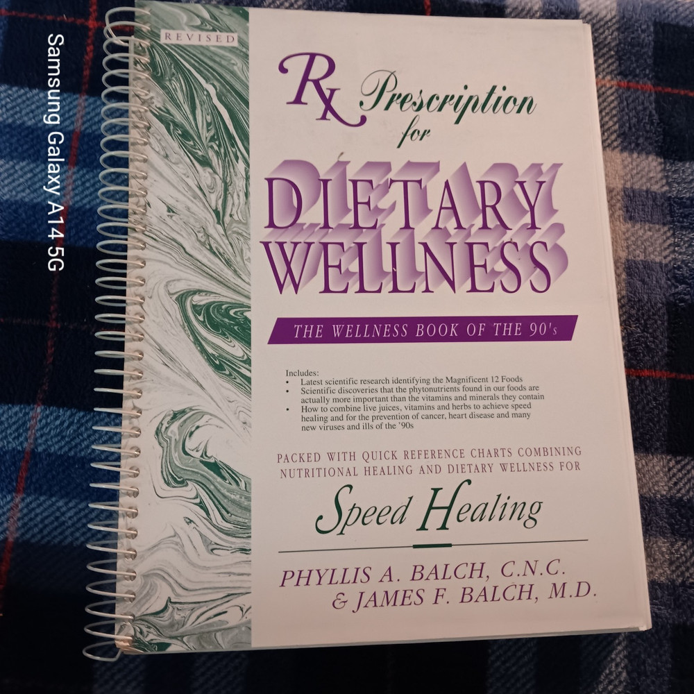 PHYLLIS BALCH Prescription Dietary Wellness 90s Nutrition Spiral 1992 8×11