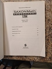 Saxon Math Homeschool 8/7 with Prealgebra Solutions Manual, 2005, No Writing