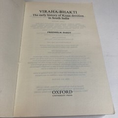 Oxford University South Asian Studies Ser.: Viraha-Bhakti : The Early History of