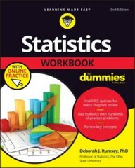 Statistics Workbook For Dummies with Online Practice – Paperback – GOOD
