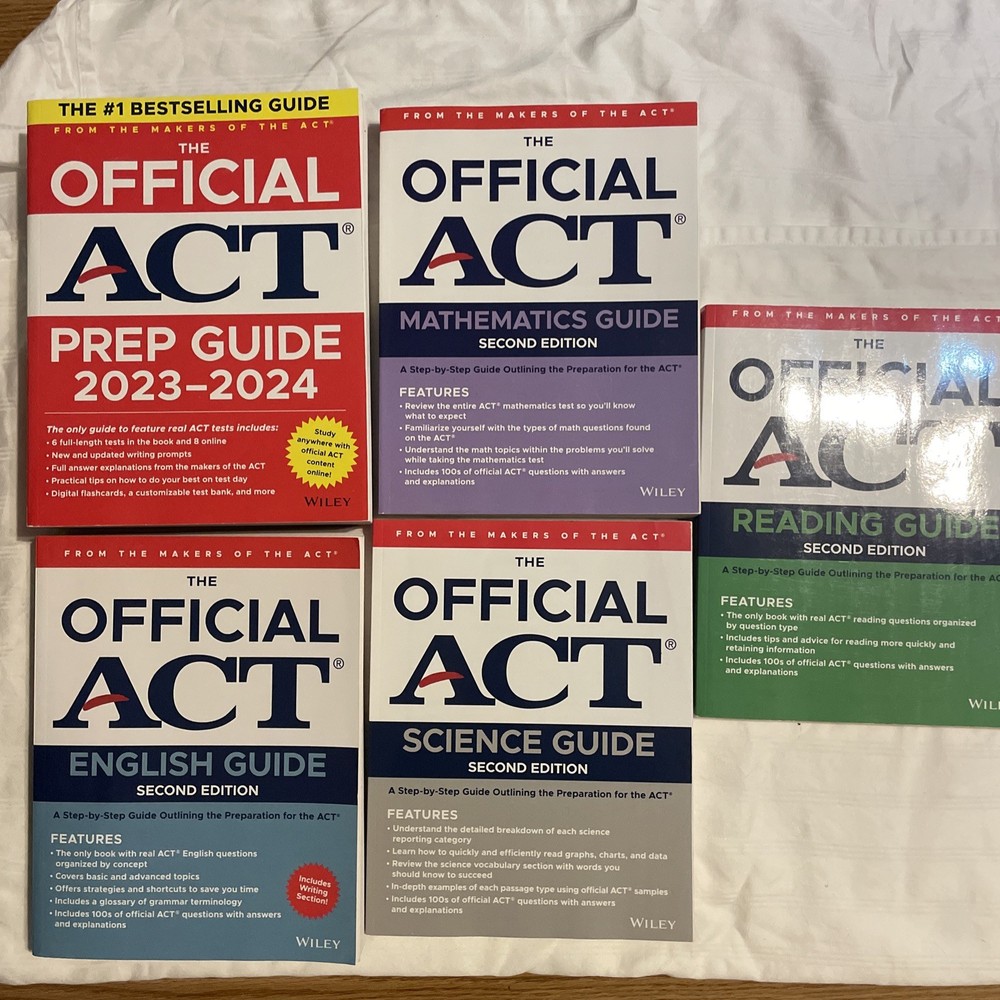 The Official ACT Prep Guide 2023-2024 Second Edition Lot of 5 Books