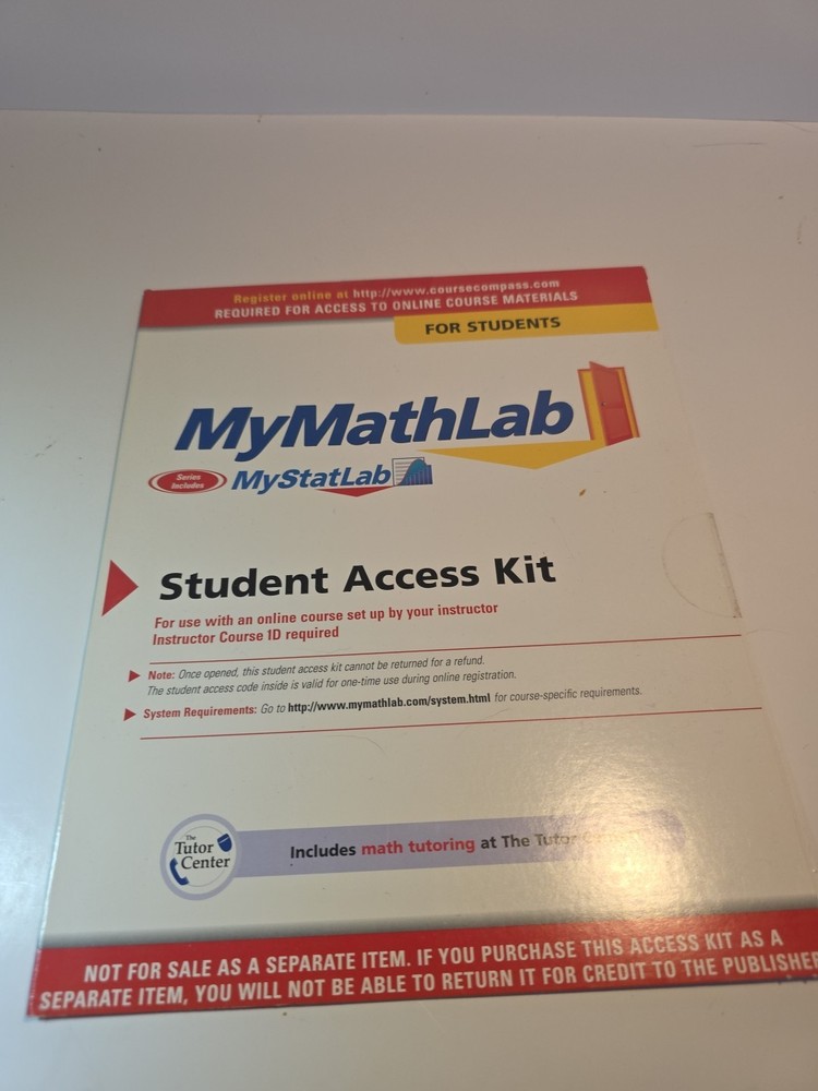 MyMathLab My Math Lab 2006 Student Access Code Kit includes MyStatLab SEALED