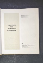 Calculus and Analytic Geometry George B Thomas Jr. 2nd Print 1969 Addison-Wesley
