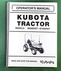 Kubota B6200HST B7200HST Operator’s Manual: 56 Pages & Protective Covers!