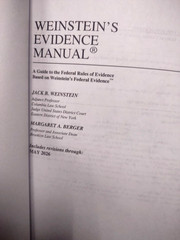 2026 Weinstein’s Evidence Manual Nexis Lexis NEW