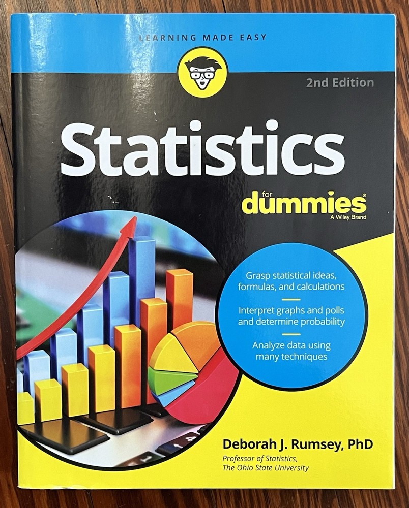 Statistics for Dummies by Deborah J. Rumsey (2016, Trade Paperback)