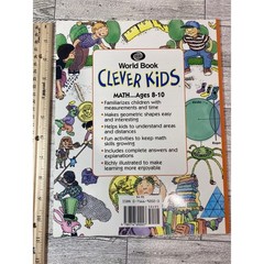 Clever Kids Math Ages 8-10 1995 World Book Activity Book STEM Homeschool Logic