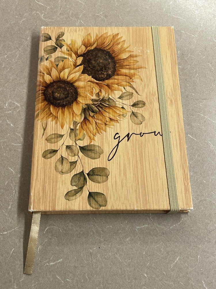 Hardcover Writing Journal Diary 50 Blank Pages Sunflower Motif