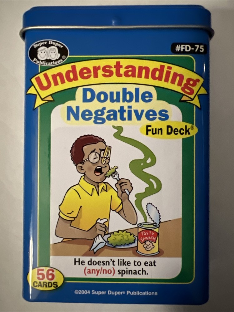 Super Duper Understanding Double Negatives Fun Deck Cards FD-75 SLP