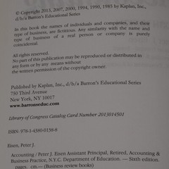 Barron’s Accounting Business Review Book 6th Edition Eisen Reference Excellent