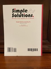 Simple Solutions Mathematics Grade K Workbook Kindergarten Math Homeschool NEW