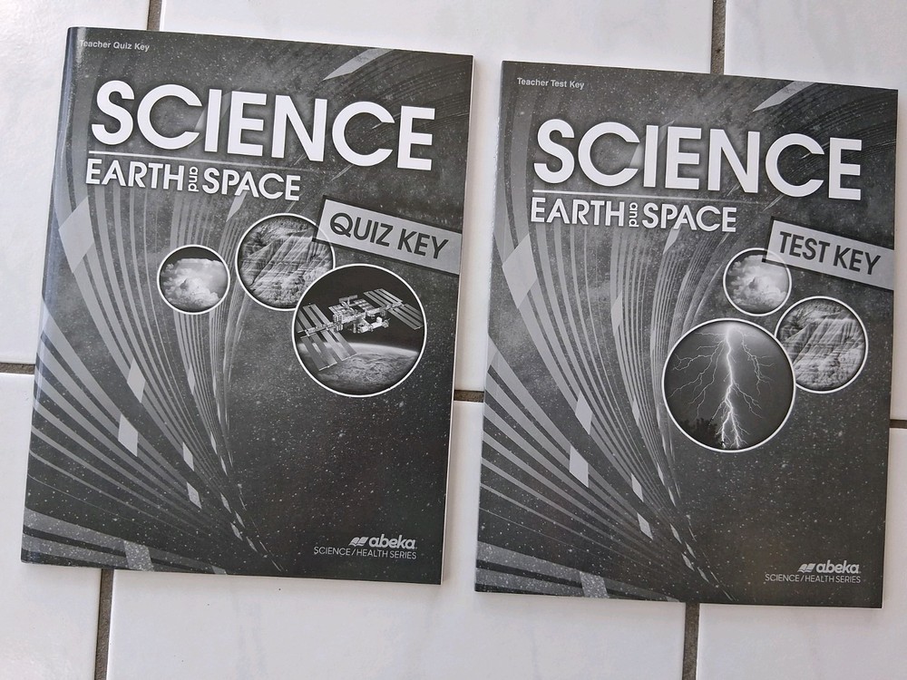 NEW Set Of 2 ABEKA 8th Grade Earth & Space Science Teacher Test & Quiz Keys
