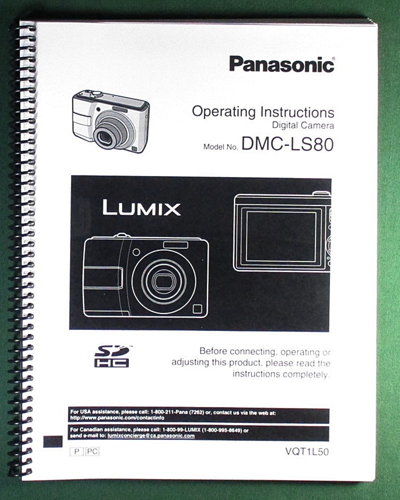 Panasonic DMC-LS80 Instruction Manual: 124 Pages & Protective Covers!
