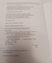 Modeling Vapor Liquid Equilibria Cubic Equations of State and Their Mixing Rules