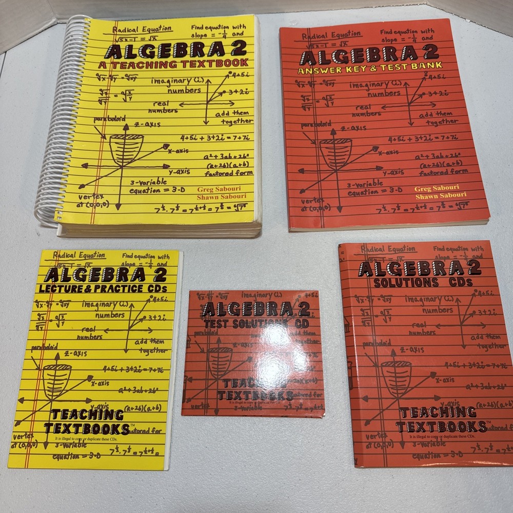 Teaching Textbooks Algebra 2 Textbook Set Answer Book Workbook CD-ROM