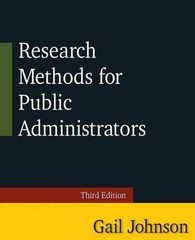 Research Methods for Public – Paperback, by Johnson Gail – Very Good d