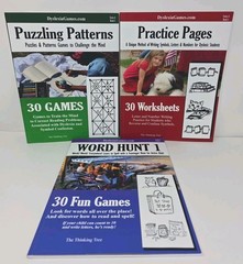 3 Books From Dyslexia Games Book Series A Book 2, 5 & 6 Puzzles Word Hunt Number