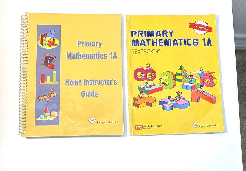Singapore Math Primary Mathematics 1A Textbook + Home Instructor’s Guide U.S. Ed